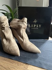 Lipsy Camel Pointed Toe Slouch Ankle Boots Size 6 (39) Brand New with Box