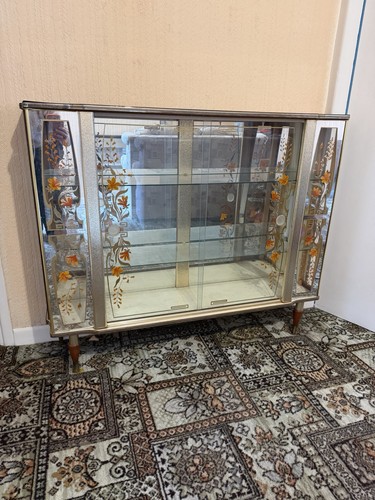 Vintage mirrored glass display - mirrored,