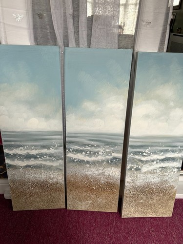 Textured canvas seascape - textured,