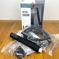 Livarno Matte Black 3x Spray Pattern Shower Head Set &170cm Hose - Water Saving