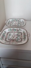 Coalport Indian Tree Square Handled Cake Plate 10.5 Inch Vintage Collectible