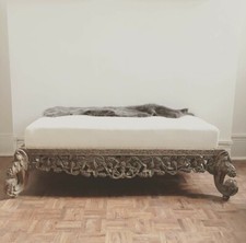 An exceptional 19thC Anglo Indian Carved hardwood Bench c. 1880. Grapes vinyard