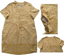 NEXT Women Yellow Casual Linen Blend Kaftan Tunic Smock Dress CRAZY CLEARANCE!