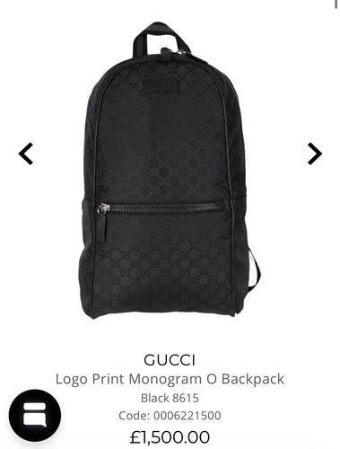 Gucci black monogram backpack - black,