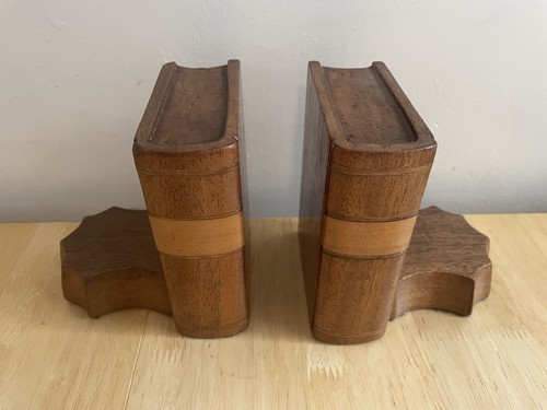 Vintage wooden book shaped - book,
