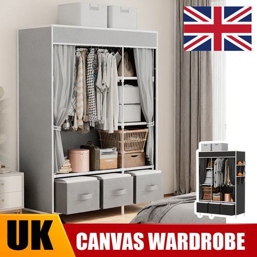 Large fabric canvas wardrobe - large,