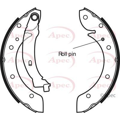 Apec rear brake shoe set - rear,