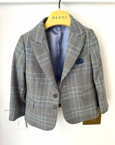 Boys grey check tweed - d&g,