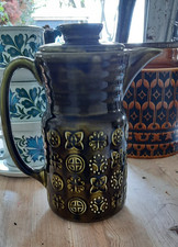 Vintage Retro Coffee Pot Lord Nelson Pottery Moss Green Coffee Tea Pot 21cm Tall