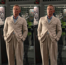 Khaki Linen Men's Suit Safari