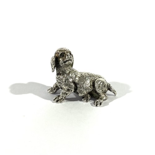 Vintage solid silver dog - silver,