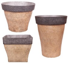 Brown large plant pot round - large,