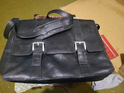 Hidesign black leather satchel - black,