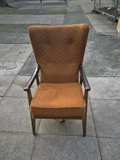 Retro Vintage Mid Century Wingback Armchair Lounge Chair - Wood Seat (SHOP)