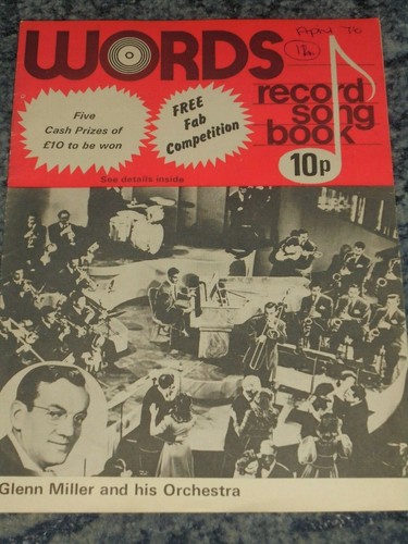 Words record song book - words,