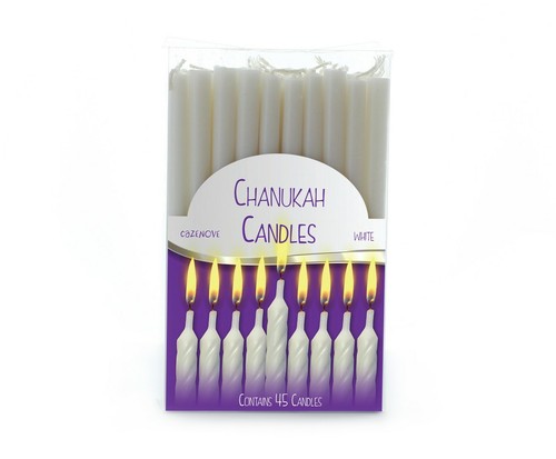 White chanukah candles - white,