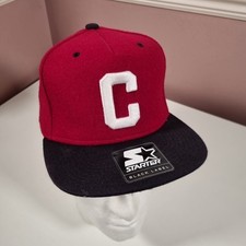 Starter Black Label Snapback Baseball Cap Burgundy And Black Embroidered C Men