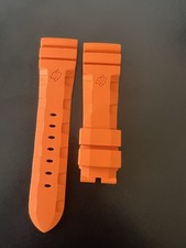Genuine Officine Panerai Accordion Orange Rubber Strap 26/22mm XL Length