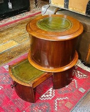 Victorian cylindrical mahogany step commode #9107