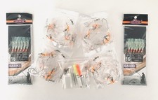 ***sea fishing rigs Bass Pack 20 X 2 Hook Rigs, 2 Rod Tip Lights & Charger ***