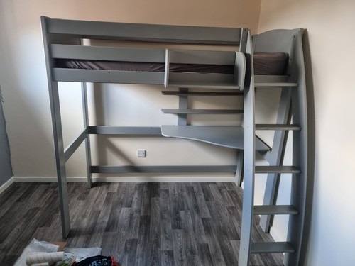 Grey high sleeper bed with - grey,