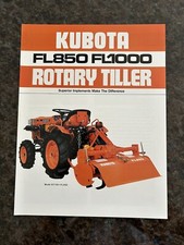 Kubota FL850 FL1000 Rotary Tiller Leaflet.. Tractor Rotovator Cultivator 1980s