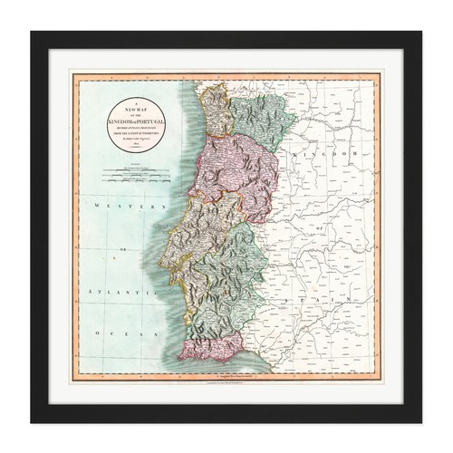 Map antique 1801 cary portugal - map,