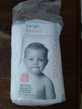 Pack of 6, Large Baby 100% Cotton Nappies, Reusable. 28-40+lbs/13-18+ kg)