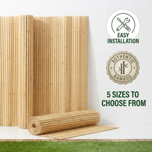 Bamboo slat fence screen - fence, roll