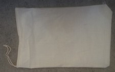 WHITE CALICO DRAWSTRING BAG -
