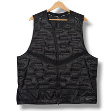 Nike Aeroloft ADV Gilet Mens XL Black Down Fill Running Body Warmer Full Zip