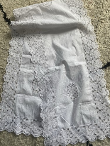 Vintage cotton runner drawn - vintage,