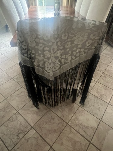 Vintage spanish silk - silk, shawl