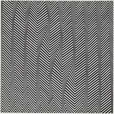 Descending Bridget Riley print in 11 x 14 inch mount (choice of black or white)