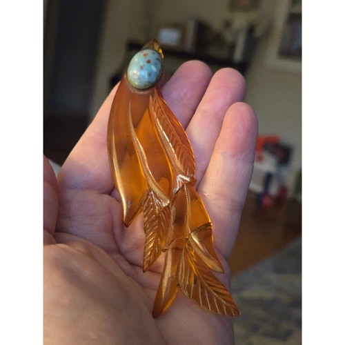 Amber bakelite turquoise - turquoise, or