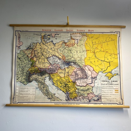 School wall map - wall, vintage