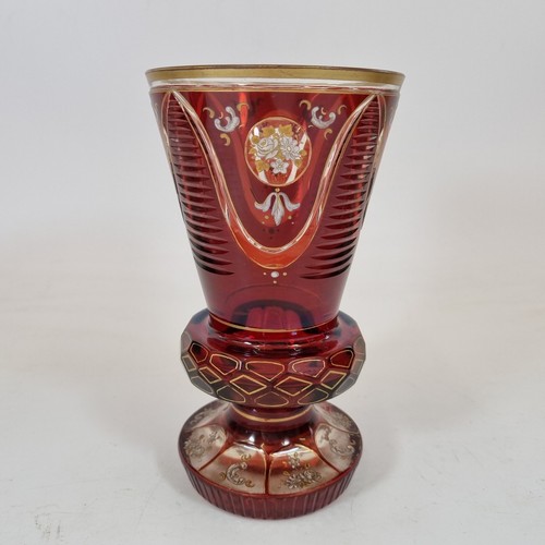 Antique bohemian glass vase - bohemian,