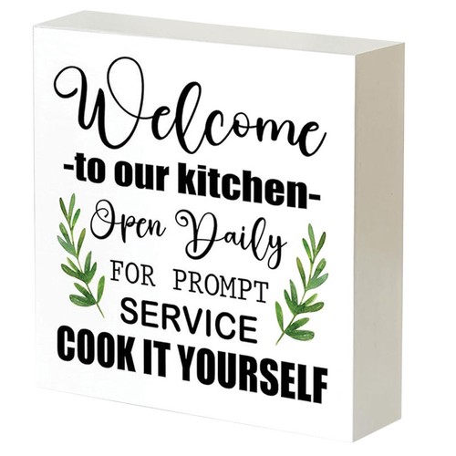 Wood block sign - block,