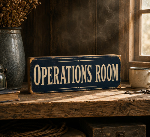 Operations room sign - sign, vintage