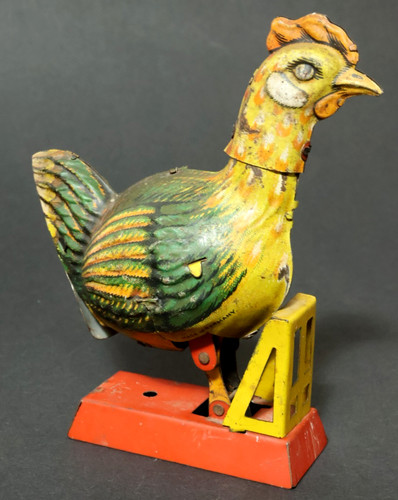 Old mechanical tin chicken - mechanical,
