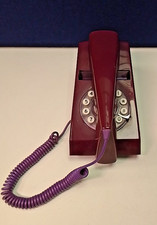 Vintage 1970s Purple Trim Push Button Phone Untested