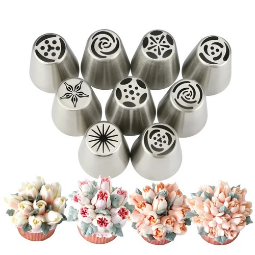 9pcs 1set russian piping tips - russian,