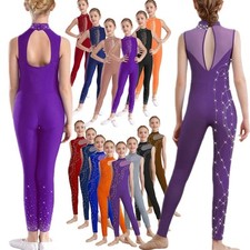 Gymnastics Leotard Girls Dance Costume Athletic Ballet Unitard Full Body Catsuit