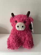 Next Bright Pink Hamish the Highland Cow Fluffy Door Stop - BNWT