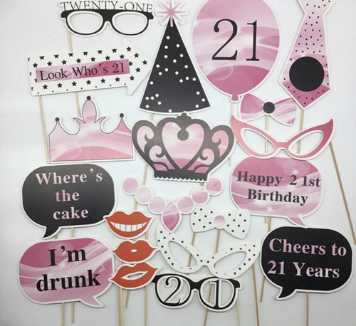 21st birthday photo props - birthday,
