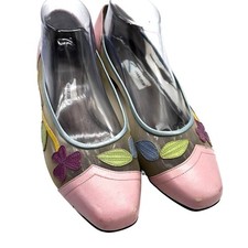 Vtg Ros Hommerson Women Floral Cut Out Sheer Block Heal Size 8.5W Cosplay