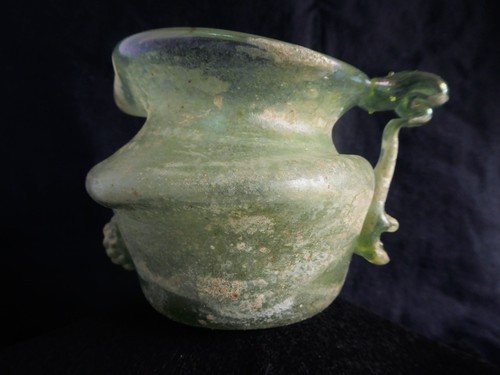 Ancient green glass jug - ancient, jug-