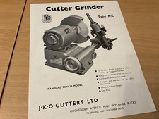1950’S J K O CUTTERS LTD. CUTTER GRINDER  INDUSTRIAL SALES BROCHURE