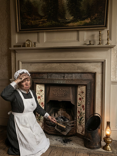 Victorian cast iron fireplace - cast,
