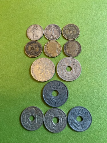 French centimes 6x50 2x25 1x20 - french, 6x50,2x25,1x20